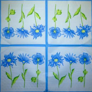 BLS-265 Flowers Others - 3-ply (blue)